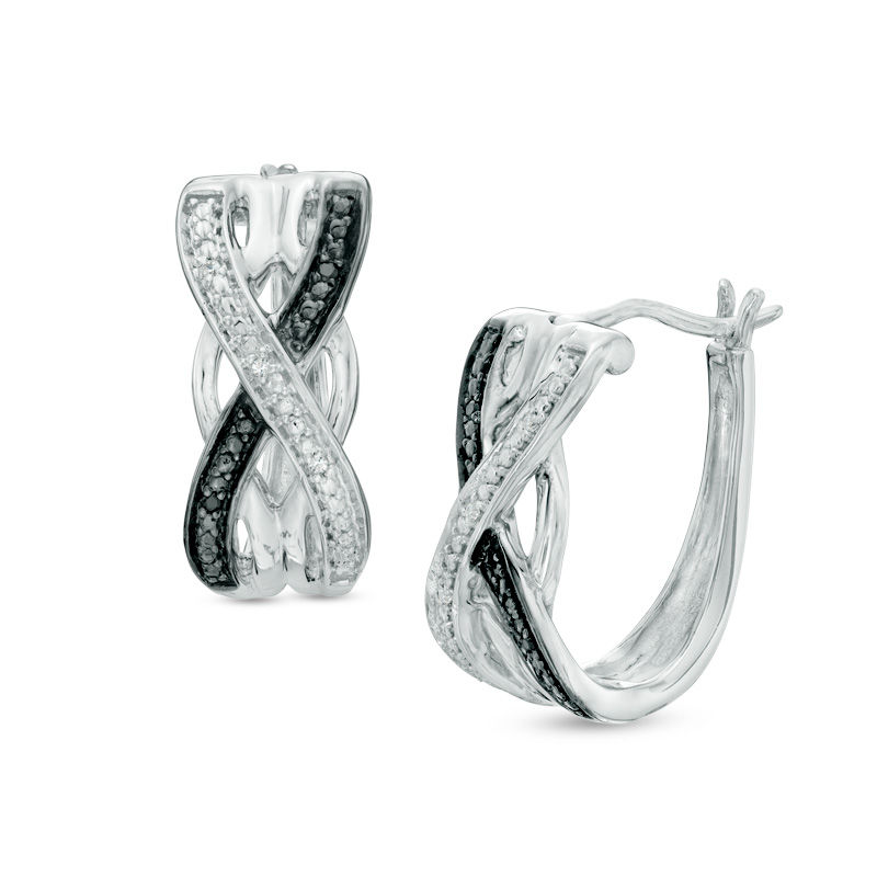 sterling silver diamond accent hoop earrings