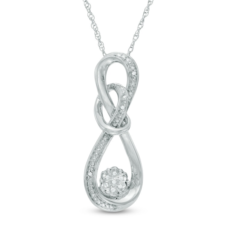 Diamond Accent Infinity Pendant in Sterling Silver|Peoples Jewellers