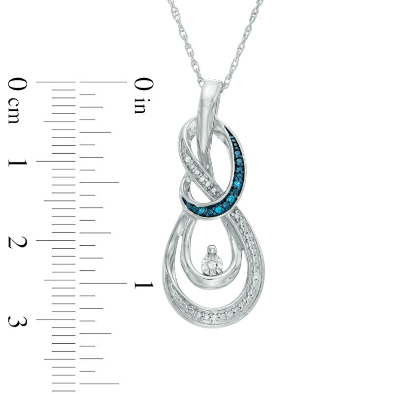 Enhanced Blue and White Diamond Accent Layered Infinity Pendant in Sterling Silver|Peoples Jewellers