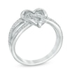 Thumbnail Image 1 of Diamond Accent Heart Split Shank Ring in Sterling Silver