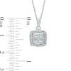 Quad Diamond Accent Square Frame Pendant in Sterling Silver