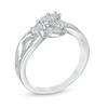 Diamond Accent Three Stone Promise Ring in Sterling Silver