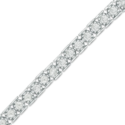 2.97 CT. T.W. Diamond Tennis Bracelet in Sterling Silver - 7.25"