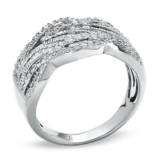 0.50 CT. T.W. Diamond Swirl Ring in 10K White Gold