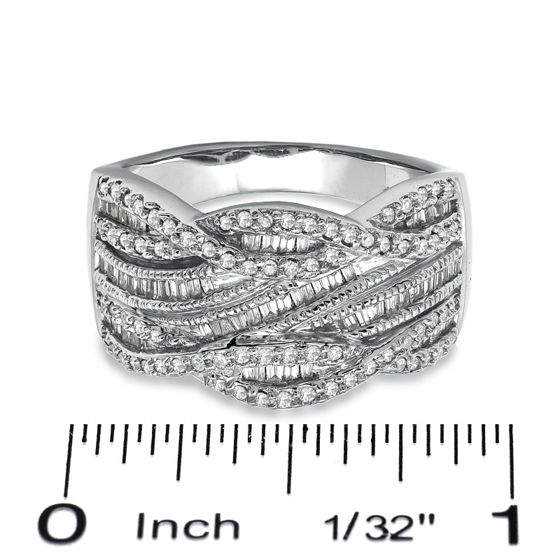 0.50 CT. T.W. Diamond Swirl Ring in 10K White Gold|Peoples Jewellers