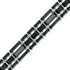 Thumbnail Image 1 of Men's 0.28 CT. T.W. Diamond Triple Row Link Bracelet in Stainless Steel and Black IP - 8.75&quot;