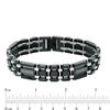 Thumbnail Image 4 of Men's 0.28 CT. T.W. Diamond Triple Row Link Bracelet in Stainless Steel and Black IP - 8.75&quot;