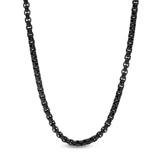 Men's 3.75mm Rolo Chain Necklace in Stainless Steel with Black IP - 30"