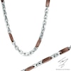 Thumbnail Image 0 of Men's Necklace and Bracelet Set in Stainless Steel and Brown IP - 24"