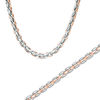 Thumbnail Image 0 of Men's Square Link Necklace and Bracelet Set in Stainless Steel and Rose IP - 24"