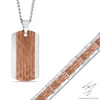 Thumbnail Image 0 of Men's Hammered Dog Tag Pendant and Bracelet Set in Stainless Steel with Brown IP - 24"