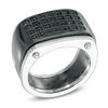 Thumbnail Image 1 of Men's 0.19 CT. T.W. Black Diamond Multi-Row Band in Stainless Steel with Black IP