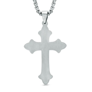 Men's Crucifix Pendant in Two-Tone Stainless Steel - 24"