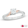 0.35 CT. T.W. Certified Canadian Diamond Twist Engagement Ring in 14K Two-Tone Gold (I/I1)