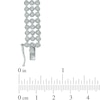 0.98 CT. T.W. Diamond Three Row Bracelet in Sterling Silver - 7.5"