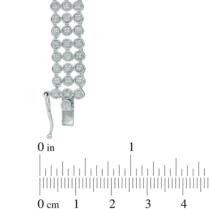 0.98 CT. T.W. Diamond Three Row Bracelet in Sterling Silver - 7.5"|Peoples Jewellers