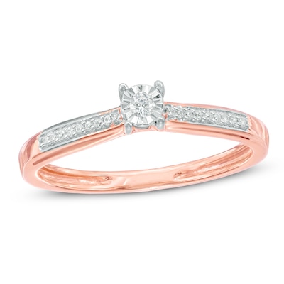 0.06 CT. T.W. Diamond Promise Ring in 10K Rose Gold