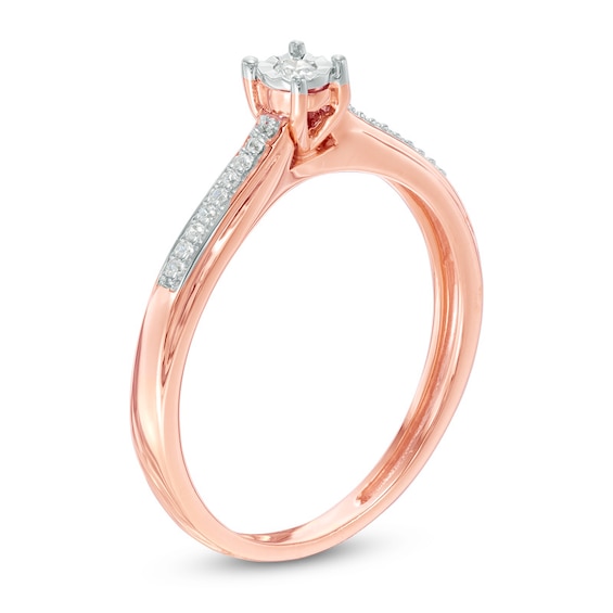 0.06 CT. T.W. Diamond Promise Ring in 10K Rose Gold