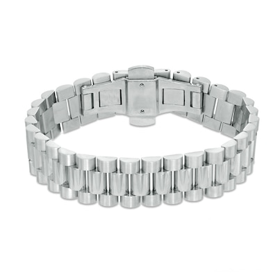 Men's Watch-Style Link Bracelet in Stainless Steel - 8.5"