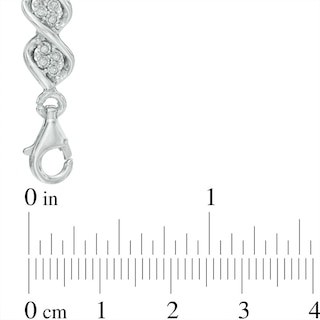 0.50 CT. T.W. Diamond Cascading Four Stone Bracelet in Sterling Silver - 7.5"