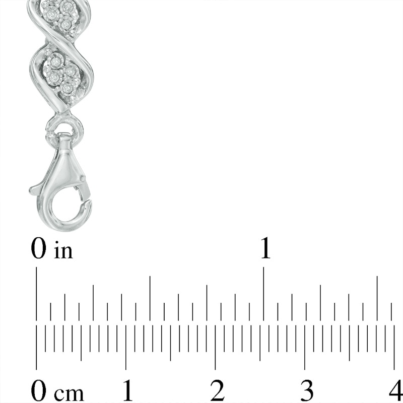 0.50 CT. T.W. Diamond Cascading Four Stone Bracelet in Sterling Silver - 7.5"|Peoples Jewellers