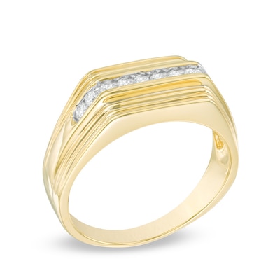 Men's 0.23 CT. T.W. Diamond Wedding Band in 10K Gold