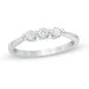 Thumbnail Image 0 of 0.21 CT. T.W. Canadian Certified Diamond Three Stone Engagement Ring in 14K White Gold (I/I2)