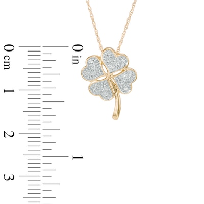 0.069 CT. T.W. Diamond Heart-Shaped Clover Pendant in 10K Gold