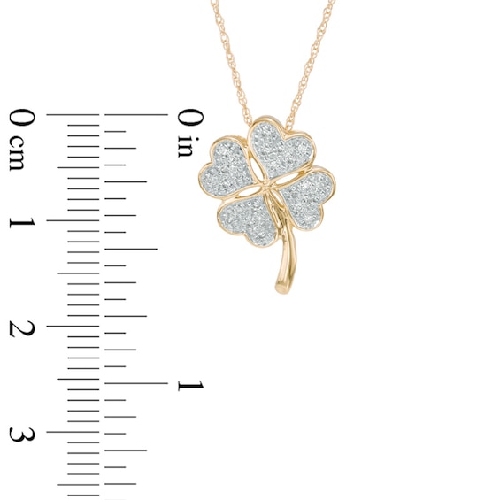 0.069 CT. T.W. Diamond Heart-Shaped Clover Pendant in 10K Gold