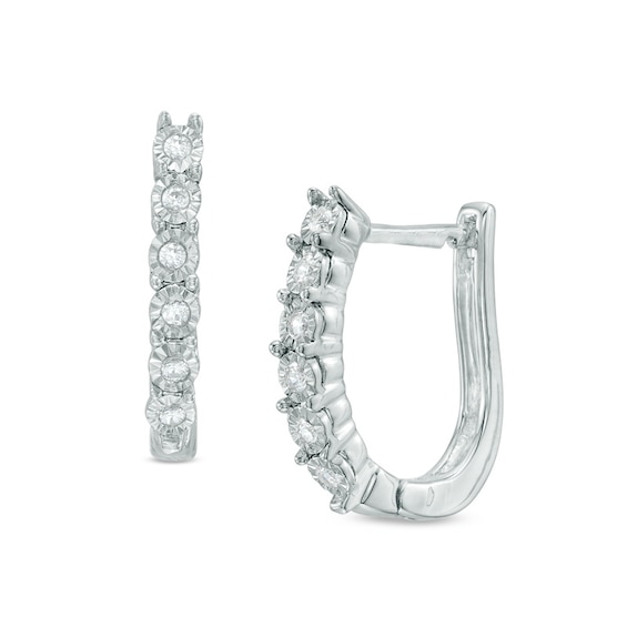 0.09 CT. T.W. Diamond Hoop Earrings in Sterling Silver