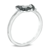 Black Diamond Accent Heart-Shaped Buckle Ring in Sterling Silver