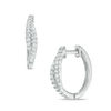 Thumbnail Image 0 of 0.23 CT. T.W. Diamond Hoop Earrings in 10K White Gold