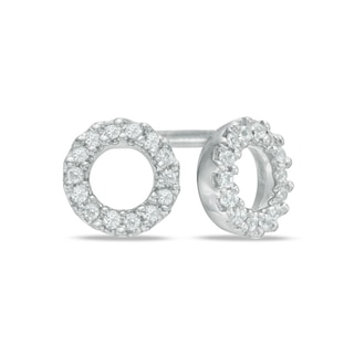 0.11 CT. T.W. Diamond Circle Stud Earrings in Sterling Silver