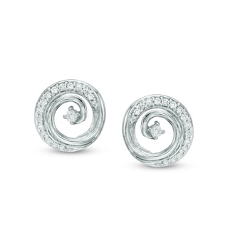 0.15 CT. T.W. Diamond Spiral Stud Earrings in Sterling Silver