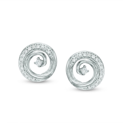 0.15 CT. T.W. Diamond Spiral Stud Earrings in Sterling Silver