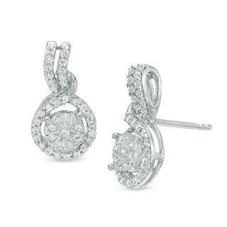 0.30 CT. T.W. Composite Diamond Frame Drop Earrings in 10K White Gold