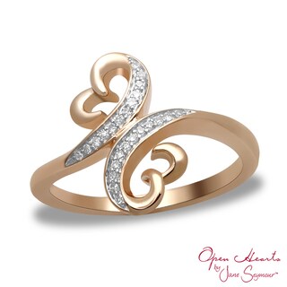 Open Hearts by Jane Seymour™ Diamond Accent Looping Ring in 10K Rose Gold