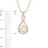 Thumbnail Image 1 of 0.18 CT. T.W. Diamond Infinity with Hearts Pendant in 10K Two-Tone Gold