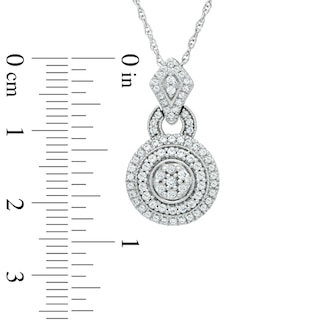 0.45 CT. T.W. Diamond Cluster Doorknocker Pendant in 10K White Gold