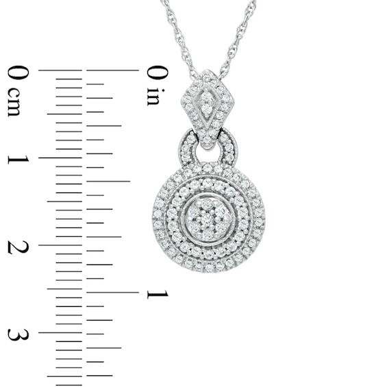 0.45 CT. T.W. Diamond Cluster Doorknocker Pendant in 10K White Gold