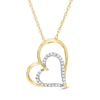 Thumbnail Image 0 of 0.11 CT. T.W. Diamond Tilted Heart Pendant in 10K Gold