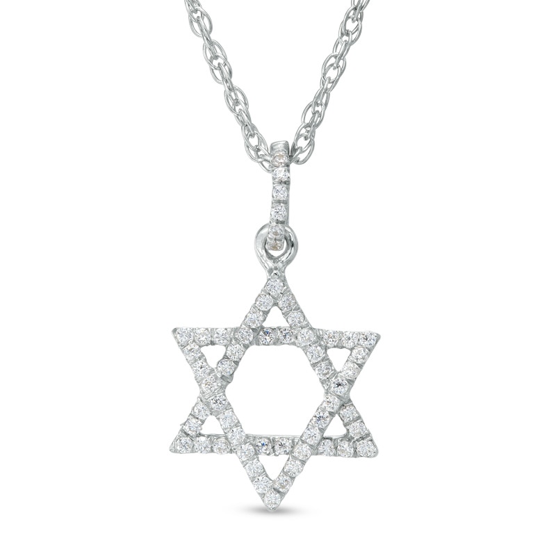 0.15 CT. T.W. Diamond Star of David Pendant in Sterling Silver|Peoples Jewellers
