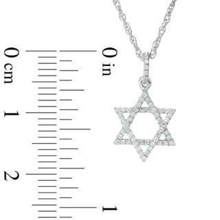 0.15 CT. T.W. Diamond Star of David Pendant in Sterling Silver