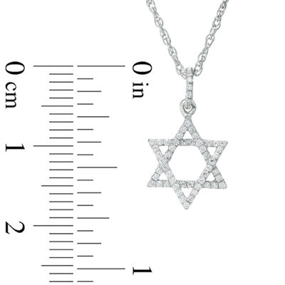 0.15 CT. T.W. Diamond Star of David Pendant in Sterling Silver