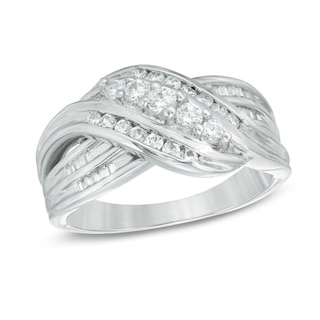 0.45 CT. T.W. Diamond Fashion Overlay Ring in Sterling Silver