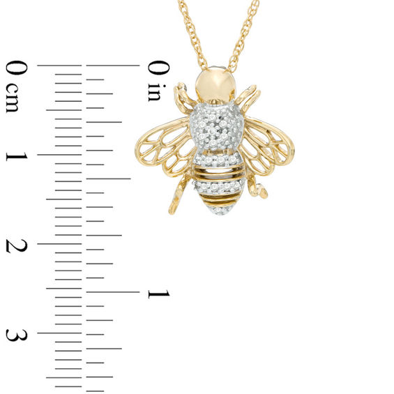 0.09 CT. T.W. Diamond Bumblebee Pendant in 10K Gold