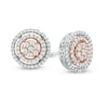 Thumbnail Image 0 of 0.58 CT. T.W. Multi-Diamond Double Frame Stud Earrings in 10K Two-Tone Gold