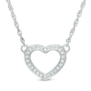 Thumbnail Image 0 of 0.11 CT. T.W. Diamond Heart Necklace in Sterling Silver - 17"