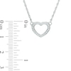 0.11 CT. T.W. Diamond Heart Necklace in Sterling Silver - 17"