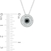 0.50 CT. T.W. Enhanced Black and White Diamond Double Frame Pendant in 10K White Gold